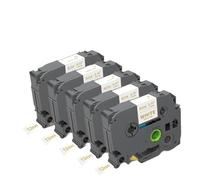 5 pièces Remplacement des bandes d'étiquette de ruban Satin compatibles avec un ajustement universel White R234 Compatible avec l'imprimante d'étiquette(Gold on White)