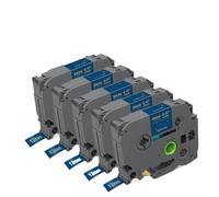 5 pièces Remplacement des bandes d'étiquette de ruban Satin compatibles avec un ajustement universel White R234 Compatible avec l'imprimante d'étiquette(Gold on Navy)