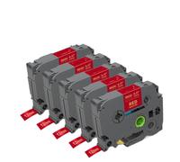 5 pièces Remplacement des bandes d'étiquette de ruban Satin compatibles avec un ajustement universel White R234 Compatible avec l'imprimante d'étiquette(Gold on Red)