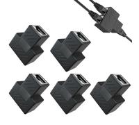 5 Pièces Repartiteur Cable Ethernet Rj45 Noir 1 à 2 Ports Durable Multiprise Ethernet Coupleur Rj45,Signal Plus Stable,Adapté Aux Câbles Ethernet Cat 5/6/7/8