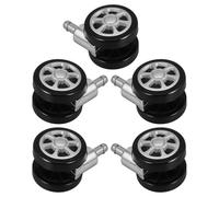 5 Pièces Roulettes Pivotantes 2,5 Pouces, Noir | PVC et Métal, Roue Souple sans Traces, Usage Bureau ou Salle de Conférence, Compatible Fauteuils