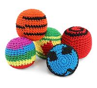 5 Pièces Sacs de Balle Drôles Kickball Multicolore Tissé Kick Balls Tricoté Doux pour Enfants et Débutants
