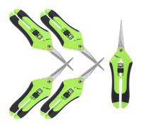 5 Pièces Sécateur de Jardin Manche Plastique Vert | Usage D’une Main, Coupe Rapide et Fixation Solide, pour Haies, Sarments, Récolte D’herbes