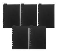 5 Pièces Séparateur de Classeur A5 Noir avec Onglets Présent | PP Léger, 6 Trous pour Tourne-page Régulier, Usage École et Maison, pour Classeurs et Carnets