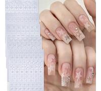 5 pièces Série de pochoirs ajourés pour nail art, comprenant un modèle de pistolet à peinture, des outils auxiliaires, des autocollants - œil de chat intelligent, étoiles, explosion d'étoiles, nœud pa