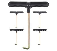 5 Pièces Serrage Lacets Portables pour Patins, Poignée Ergonomique | Crochet Plat Modèle, Prise Facile Rainures pour Doigts, Usage Sport, Noir, Fer et Plastique