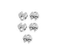5 Pièces Serre-cable acier inox teinte argent - 3mm