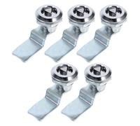 5 Pièces Serrure à Came Triangulaire Alliage de Zinc pour Armoire | Mécanisme Tubulaire Ajustable, Finition Argentée, Accès Sécurisé aux Portes de Classeurs et Tableaux de Distribution