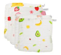 5 Pièces Serviette Douce Peau Bébé en Coton, Portable | Petit Cordon Suspendre, Sèche Vite sans Rétrécir, Usage Quotidien pour -né, Lot Assorti Style Aléatoire