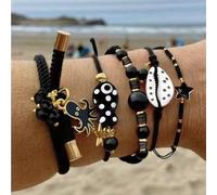 5 pièces/set Bracelet extensible en céramique avec motif mignon de poulpe et coquillage, adapté pour les femmes pour le port quotidien, les vacances et les tenues extérieures Taille UniquePolyester