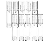 5 pièces Set de bouteilles de voyage sans air sous vide, récipients rechargeables transparents avec pompe pour fondation DIY, gel, essence, hydratant PMMA