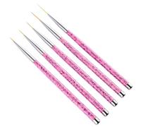5 Pièces Set de Stylos de Nail Art Rose, pour Dessin Précis | Peinture et Pointillage, Haute Précision, Usage Professionnel ou Personnel, Outils de Manucure en Plastique