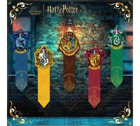 5 pièces/set Marque-page Harry Potter, insigne coloré de quatre collèges de Poudlard, marque-page en papier, cadeaux d'anniversaire pour fans et amateurs de livres, fournitures de bureau [Sous licence