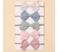 5 pièces/set Populaire bandeau à nœud papillon fin pour bébé traversant les frontières (à l'exclusion de la carte en papier) Amour Saint-Valentin Taille UniqueUnicolorePolyamide