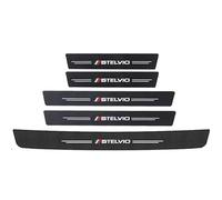 5 Pièces Seuil Porte Voiture Plinthes Autocollant pour Alfa Romeo Stelvio Fiber Carbone Protection Seuil de Porte Voiture Carrosserie Accessoire