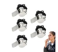 5 pièces sifflet Arbitre, Acier Inoxydable, pour entraînement | sifflet arbitre: acier inoxydable, argenté; signal clair avec cordon; pour entraînement, arbitrage et plein air.