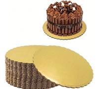 5 pièces Socles de gâteau ronds dorés, base de gâteau robuste, plaque à gâteau anti-gras pour mariage, anniversaire et fêtes, idéal pour la décoration et la présentation professionnelle de gâteaux 15C