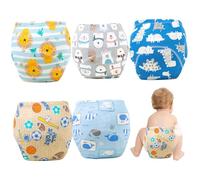 5 pièces sous-vêtements d'apprentissage de la propreté pour tout-petits, pantalons d'apprentissage de la propreté en tissu confortable, sous-vêtements réutilisables absorbants lavables pour garçons e