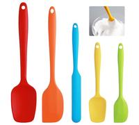 5 Pièces Spatule Cuisine Silicone, Spatule Silicone Resistant Chaleur, Spatule Patisserie Silicone, Maryse Patisserie Professionnelle, Spatule Silicone Colorées pour Cuisiner, Asar, Freír