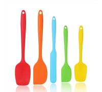5 Pièces Spatule Silicone, Spatule Cuisine Silicone Resistant Anti-adhé Spatule Patisserie Silicone Spatule Silicone a la Chaleur pour Cuisson Pâtisser Mélanger Sans BPA Multicolore