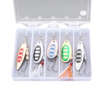 5 pièces Spinnerbait matériel de pêche en Fonte métallique gabarits cuillère leurres Dur Spinner appâts avec Triple Crochet coulant appâts leurres d ' Eau salée