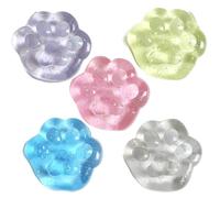 5 Pièces Squishy Patte de Chat | Cat Paw Squishy Toy | Patte de Chat Anti Stress | Jouet À Presser Les Pattes d'animaux Mignons pour Soulager Le Stress | Jouets Transparents en Forme de Patte de Chat