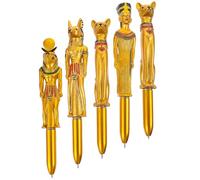 5 Pièces Stylo à Bille Créatif Personnages Égyptiens Pharaons, Or | Stylo Egypte, Stylos Égyptien, Décation Egyptienne, pour Activité et Présent, Facile à Transporter Style Aléatoire