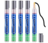 5 Pièces Stylo à Coulis Stylo à Carrelage Marqueur de Réparation Restaurateur Renouveler pour Carrelage Mural Marqueur de Réparation Stylo Remplissage（Gris foncé）