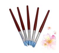 5 Pièces Stylo à Empreintes D'argile en Silicone | Outil de Modelage pour Pâte, Manche Bois et Cuivre, Pratique pour Aquarelle, Lot Créatif pour Amateurs
