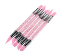5 Pièces Stylo à Pointiller pour Ongles à Double Embout | Silicone et Acrylique, Embouts Variés, pour Salons et Usage Maison, Rose