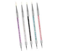 5 Pièces Stylo à Points pour Ongles Double Tête, Kit Manucure | Plastique Léger, Motifs Floraux et Tracés Fins, Usage Diy, pour Passionnés de Nail Art