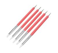 5 Pièces Stylo à Points Rose en Silicone Acrylique pour Ongles | Outil Réutilisable pour Tracer Lignes et Fleurs, Usage Salon ou École, Adapté aux Ongles Naturels et Faux