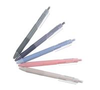 5 Pièces Stylo Gel Rétractable Noir 0,5mm en Plastique, Écriture Fluide | Prise Confortable, Format Portable, pour Examens et Rédaction de Dissertations, Étudiants et Bureau