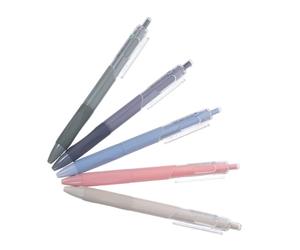 5 Pièces Stylo Gel Rétractable Noir 0,5mm en Plastique, Écriture Fluide | Prise Confortable, Format Portable, pour Examens et Rédaction de Dissertations, Étudiants et Bureau