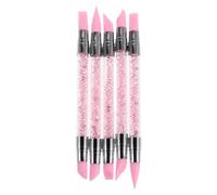 5 Pièces Stylos à Ongles Doubles en Silicone Embouts Variés | Conçus pour Longues Sessions, Maniement Équilibré, Adaptés aux Pigments et Ongles Pressés