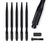 5 pièces Stylos de Microblading de conception ergonomique, outil manuel léger pour tatouage des sourcils, stylo Tebori Durable avec serrures buccales croisées (5PCS Black)