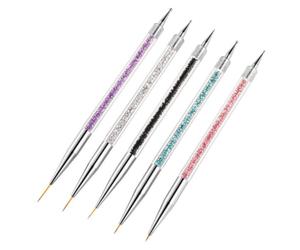 5 Pièces Stylos pour Nail Art Double Extrémité, Plastique | Dotting et Tracé Fin pour Ongles, Usage Bricolage et Création, Outils de Manucure pour Différents Travaux