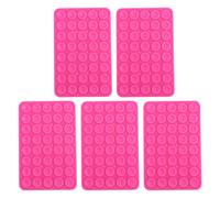 5 PièCes Support De Coque De TéLéPhone à Ventouse Mains Libres En Silicone Support De TéLéPhone AdhéSif Double Face Accessoire Rose