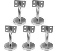 5 Pièces Support de Main Courante en Acier Inoxydable, Mural | Installation Facile, Finition Argentée Élégante, pour Villa et Bord de Rivière, Usage Extérieur