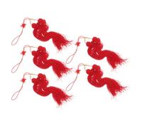 5 Pièces Tassel D’épée de Taiji Rouge en Tissu | Usage Compétition et Entraînement, Design Élégant, Accessoire Essentiel, , Style Traditionnel