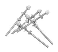 5 Pièces Tendeur à Fileté en Acier Inoxydable, Goujon Réutilisable | Structure à Écrou et Rondelle Intégrés, Finition Argentée, pour Corde Métallique et Poteau de Rampe