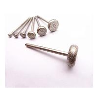 5 pièces tête de meulage de diamant de roue ronde points montés fraises de sculpture en jade sphérique roulement à aiguille plate rotative, 120 (tige de 3 mm)
