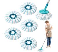 5 Pièces Têtes de Rechange Compatibles avec Leifheit Clean Twist Disc Mop Micro Set & Clean Twist M Wischmopp Rund, Balai Serpillière en Microfibres Super Absorbantes pour Tous Types de Sols