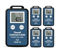 5 Pièces ThermElc TE-B3 TH Enregistreur de données de température et d'humidité sans fil avec écran LCD, précision de ± 0,3 ℃, rapport PDF CSV, comparaison des données multi-appareils