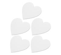 5 Pièces Toile à Peindre Cœur en Coton, Prête à Peindre pour Débutants | Surface Lisse en Toile Blanche, Support Média Polyvalent, pour Marqueurs, Crayons de Couleur et Déco