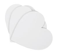 5 Pièces Toile Cœur Blanche, Panneau Préapprêté | Coton sur Toile, Format Classe pour Atelier, Compatible Crayons Colorés et Marqueurs