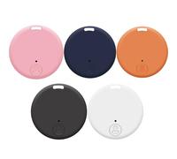 5 Pièces Traceur GPS pour Chien et Chat, Traceur Localisateur D'objets GPS Compatible avec iOS/Android, Traceu-r Miniature Rond pour Valises/Portefeuilles/Clés/Sacs/Bagages, Batterie Remplaçable