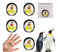 5 Pièces Un Petit Câlin de Pingouin de Poche Décoration, Mignonne Pocket Penguin Hug pour Encouragement, Mini Mignon Verre Câlin Pingouin de Poche avec Carte pour Anniversaire, Thanksgiving