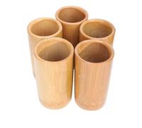 5 Pièces Ventouses en Bambou, pour Thérapie Corporelle, Rondes | Fabrication Soignée, Forte Adsorption, Moulage Antidérapant pour Doigts, Lot de 5 Pièces
