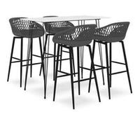 Ensemble de Bar 5 pcs Blanc Meubles de Comptoir Mobilier de Bistrot Pub vidaXL